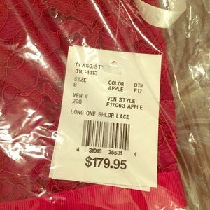 One shoulder lace bridesmaid dress